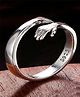 Silver Chest 925 Pure Silver Finger Ring with Adjustable Size Band Jewellery  Hug Ring - Silver