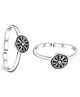 Silver Chest 925 Sterling Silver Oxidized Round Flower Design Toe Ring/Bichhiya For Women - Set of 2