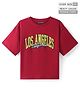 Pine Kids Cotton Knit Half Sleeves Text Printed T-Shirt - Red