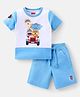 Babyhug Single Jersey Knit Half Sleeves T-Shirt & Shorts Set With The Animal Print - Multicolor