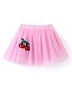Babyhug Woven Party Wear Skirt With Sequinned Cherry Applique - Fuchsia