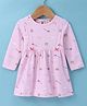 Baby Naturelle & Me Cotton Full Sleeves Bear Printed Frock - Pink