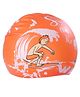 KIDLINGSS Wave Printed Silicone Swimming Cap - Orange
