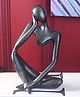 The Artment Abstract Thought Thinker Accents Artifacts for Home Decore - Antique Silver (Pack of 1)