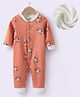 Kookie Kids Full Sleeves Car Printed Winter Wear Romper - Coral