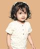 Greendeer 100% Cotton Half Sleeves Floral Printed Jhabla - Pink & White