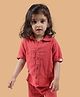 Greendeer 100% Cotton Half Sleeves Solid Shirt - Nobel Red