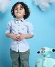 Polka Tots Full Sleeves Bow Printed Shirt - Blue