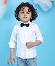 Polka Tots Full Sleeves Pin Tucked Shirt - White