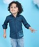 Polka Tots Full Sleeves Animal Printed Shirt - Blue
