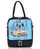 Echo Boomers Double Layer Insulated Tiffin Lunch Bag - Cool Blue Cars Print, Multi Pockets & Long Strap