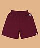 Greendeer 100% Cotton Solid Shorts - Burgundy