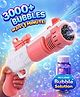 Babyhug Automatic Bubble Shot Gun for Kids| LED Lights| 10 Hole Battery Operated Bubble Machine Toy & 100ml Bubble Solution| 3000+ Bubbles per Min|Bubble Blaster for Boys & Girls | BIS Certified- Pink