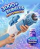 Babyhug Automatic Bubble Rifle Gun for Kids| LED Lights| 10 Hole Battery Operated Bubble Machine Toy & 100ml Bubble Solution| 3000+ Bubbles per Min|Bubble Blaster for Boys & Girls BIS Certified - Blue