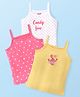 Babyhug 100% Cotton Knit Sleeveless Slip with Hearts and Polka Dots Print Pack of 3 - Multicolor