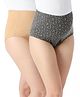 Bella Mama Cotton Elastane High Coverage Floral Printed Panties Pack of 2 (Color May Vary)