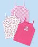 Babyhug 100% Cotton Singlet Sleeves Slips Floral & Polka Dots Print Pack of 3 - Multicolour