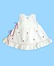 Keebee Organics Sleeveless Hearts Embroidered Wrap Around Organic Cotton Dress - White