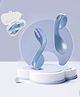 Babymoon Learn to Eat Baby Self Feeding Set, Silicone Spoon and Fork along with Storage Box - Blue