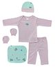 My Tiny Wear 5 pcs New Born Baby Cotton Clothing Set   Pink