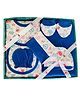 My Tiny Wear 8 pcs Half Sleeves New Born Baby Cotton Clothing Set   Blue