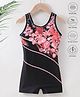 Pine Active Sleeveless Legged Swimsuit Floral Print - Black