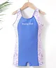 Pine Active Sleeveless Legged Swimsuit Beach Print - Blue
