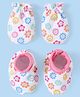 Babyhug 100% Cotton Mittens & Booties Set Floral Print - Multicolour