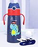 R for Rabbit Steebo Safari Premium Stainless Steel Water Sipper for Baby, Spill Proof BPA Free Soft Silicone Straw Drinking Sipper for Kids of 12+ Months (500ml, Blue Dino)