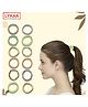 LYKAA Printed Stretchable Braided Hair Tie Rubber Bands Stylish High Elastic Ponytail Holder Scrunchies -12 Pieces