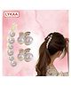 Lykaa Pearl Korean Banana Hair Clip with Two Pearl Clutchers, Ponytail Holder - 3 Pcs Hair Clip