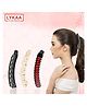 Lykaa Pearl Banana Clip Clutchers, Acrylic Hair Barrettes Korean Hair Claw Clip - 3 Pcs Banana Clip Multi Color
