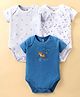 I Bears Interlock Half Sleeves Leopard Printed Onesies Pack of 3 - Multicolour
