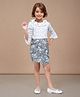 TOONYPORT Three Fourth Sleeves Floral Printed Dress  - Grey