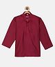 THANGAMAGAN Viscose Full Sleeves Solid Kurta - Wine Maroon