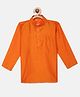 THANGAMAGAN Viscose Full Sleeves Solid Kurta - Orange