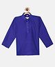 THANGAMAGAN Art Silk Full Sleeves Solid Kurta - Royal Blue