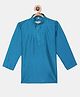 THANGAMAGAN Art Silk Full Sleeves Solid Kurta - Sky Blue