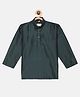 THANGAMAGAN Viscose Full Sleeves Solid Kurta - Bottle Green
