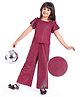 Hola Bonita Layered Sleeves Glitter Top & Pant with Frill Detailing - Purple