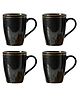 Femora Black Gold Series Ceramic Coffee Mug Set Of 4 - 360 ml