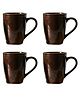 Femora Brown Gold Series Ceramic Coffee Mug  Set Of 4 - 360 ml