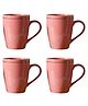 Femora Peach Gold Series Ceramic Coffee Mug  Set Of 4 - 360 ml