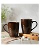 Femora Brown Set Of 2 Gold Series Ceramic Coffee Mug - 360 ml