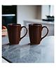 Femora Brown Set of 2 Ceramic Coffee Mug (Color May Vary)- 360 ml