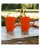 Femora Orange Set of 2 Ceramic Coffee Mug (Color May Vary)- 360 ml