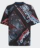 Adidas Kids Cotton Knit Half Sleeves T-Shirt with Text Print - Black