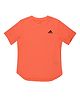 Adidas Kids Knit Half Sleeves T-Shirt With Logo Print- Orange