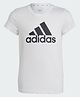 Adidas Kids Knitted Half Sleeves T-Shirt Logo Print - White