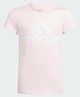 Adidas Kids Knitted Half Sleeves T-Shirt Logo Print - Pink